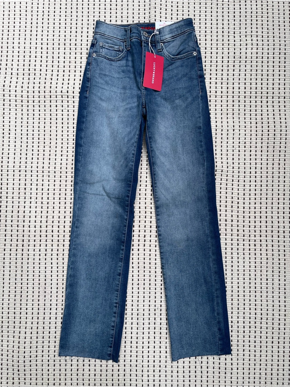 Lucky Brand Zoe High Rise Straight Raw Hem Jeans 2/26 NWT